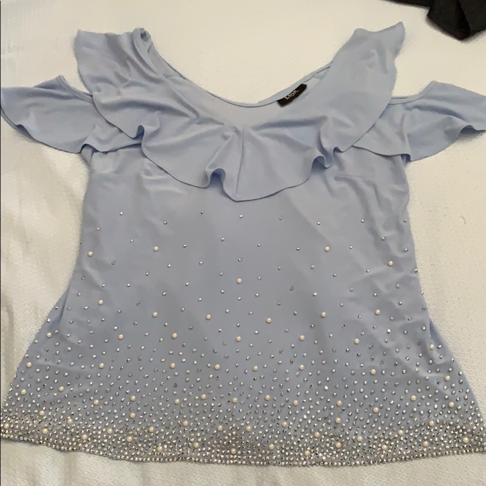 MSK Embellished Cold Shoulder Top